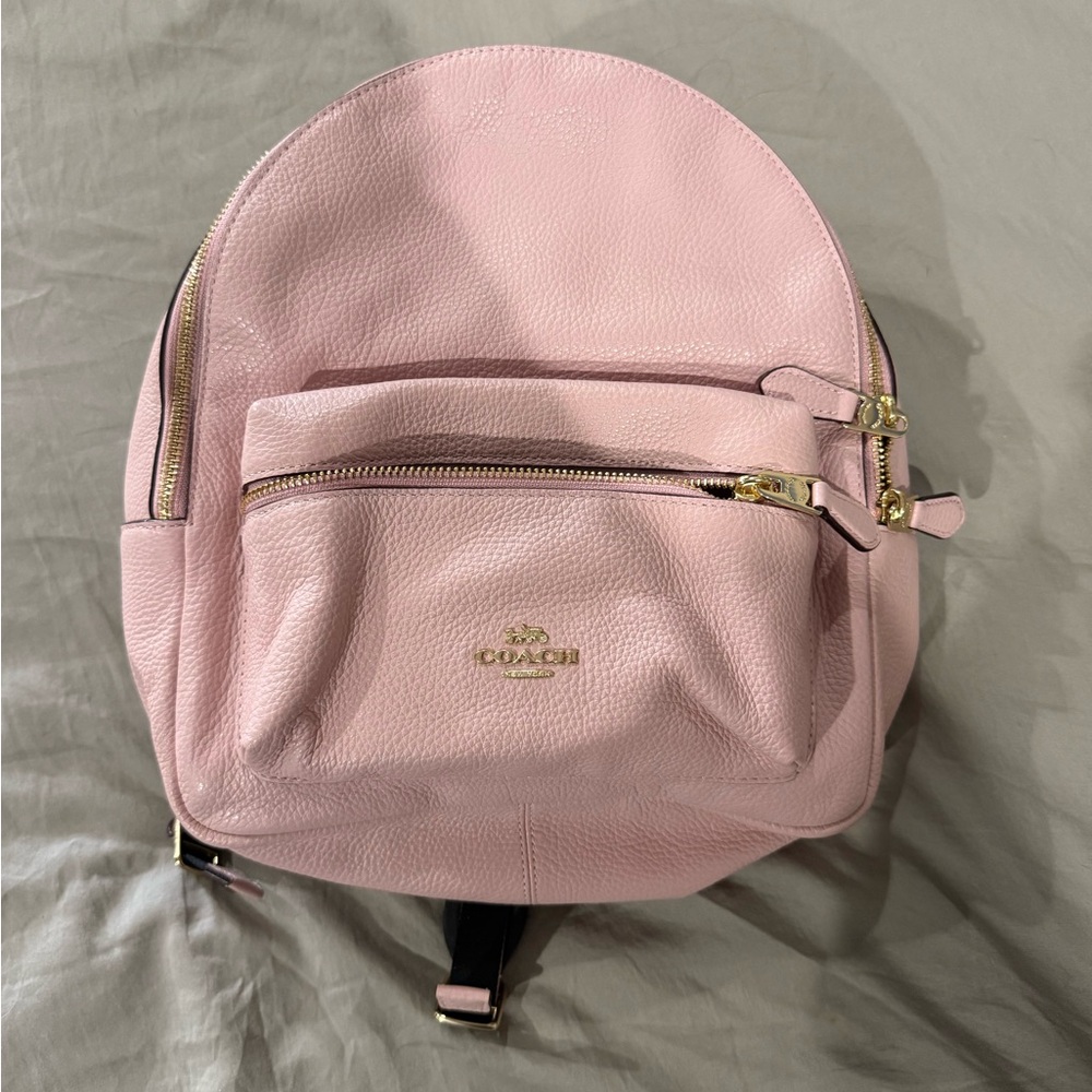 Coach Pink Mini Backpack with Gold Accents